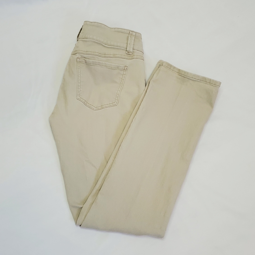 CAbi Jeans Khaki Mid-Rise Straight Leg Jeans